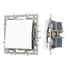 Механизм выключателя одноклавишный непроходной Arlight SWT-MK01-PL-WH (250V, 16A) 043710