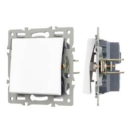 Механизм выключателя одноклавишный проходной Arlight SWT-MKP1-PL-WH (250V, 16A) 043714