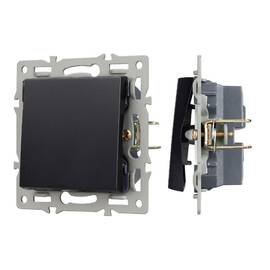 Механизм выключателя одноклавишный проходной Arlight SWT-MKP1-PL-BK (250V, 16A) 043715
