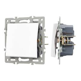 Механизм выключателя одноклавишный перекрестный  Arlight SWT-MKX1-PL-WH (250V, 16A) 043718