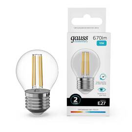 Лампа светодиодная Gauss Filament Elementary E27 10W 4100K 52220