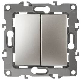 Выключатель двухклавишный ЭРА 12 10AX 250V 12-1104-04 Б0014648