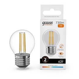 Лампа светодиодная Gauss Filament Elementary E27 12W 2700K 52212
