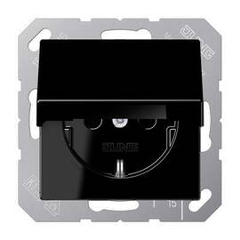 Розетка Schuko с крышкой Jung A1520BFKLSW