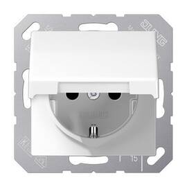 Розетка 2K+З с крышкой Jung AS1520KLWW