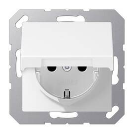 Розетка Schuko с крышкой Jung A1520BFKLWWM