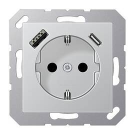 Розетка 2K+З USB Typ AC Jung A1520-15CAAL