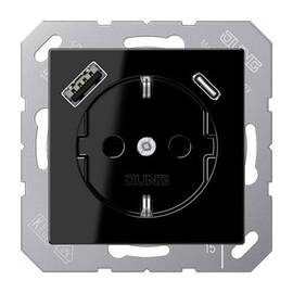 Розетка 2K+З USB Typ AC Jung A1520-15CASW