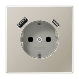 Розетка 2K+З USB Typ AC Jung ES1520-15CA