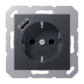 Розетка 2K+З USB Typ A Jung A1520-18AANM