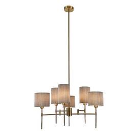 Люстра на штанге Indigo Plisse 13033/6R Brass V000536