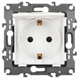 Розетка одноместная со шторками и крышкой Эра 12-2103-01М Б0065675