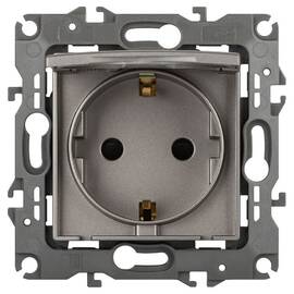 Розетка одноместная со шторками и крышкой Эра 12-2103-16 Б0065722