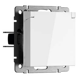 Розетка влагозащищенная с заземлением, с защитной крышкой и шторками Werkel белый W1171201 469038921