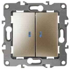 Выключатель двойной с подсветкой Эра 12-1105-04 Б0014660