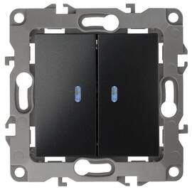 Выключатель двойной с подсветкой Эра 12-1105-05 Б0014661