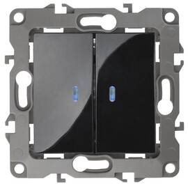 Выключатель двойной с подсветкой Эра 12-1105-06 Б0014662