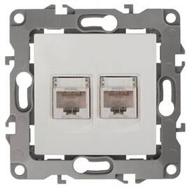 Розетка информационная двойная 2XRJ45 Эра 12-3108-02 Б0014730