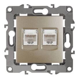 Розетка информационная двойная 2XRJ45 Эра 12-3108-04 Б0014732
