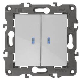 Выключатель двойной с подсветкой Эра 14-1105-01 Б0034237