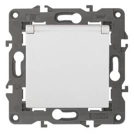 Розетка 2P+E Schuko со шторками с крышкой Эра 14-2103-01 Б0034278