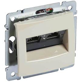 Розетка компьютерная 2хRJ45 Legrand Valena 6 кат UTP с захватами слоновая кость 774147