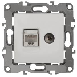 Розетка комбинированная RJ45+TV Эра 12-3110-01 Б0027441