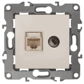 Розетка комбинированная RJ45+TV Эра 12-3110-02 Б0027442
