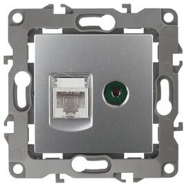 Розетка комбинированная RJ45+TV Эра 12-3110-03 Б0027443