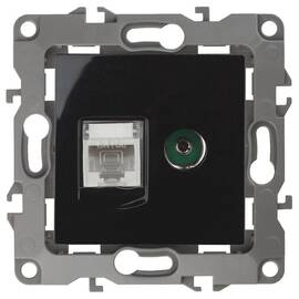 Розетка комбинированная RJ45+TV Эра 12-3110-06 Б0027446