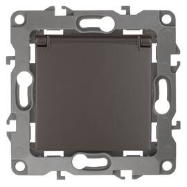 Розетка 2P+E Schuko со шторками с крышкой Эра 12-2103-13 Б0019328