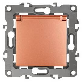 Розетка 2P+E Schuko со шторками с крышкой Эра 12-2103-14 Б0019329