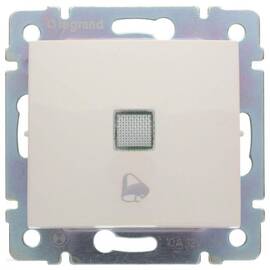 Выключатель кнопочный одноклавишный Legrand Valena 10A 12V с подсветкой Звонок слоновая кость 774315