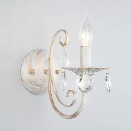 Бра Eurosvet 3305/1 белый с золотом/прозрачный хрусталь Strotskis