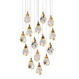 Подвесной светильник Delight Collection Crystal rock II 9701P/15R brass