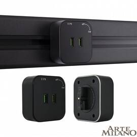 Трековая розетка Arte Milano Am-track-sockets 380022TS/USBx2 Black