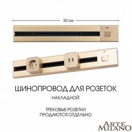 Накладной шинопровод с выключателем Arte Milano Am-track-sockets 385205TOB/50 Gold