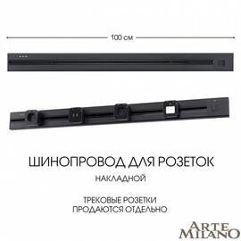 Накладной шинопровод с выключателем Arte Milano Am-track-sockets 385201TOB/100 Black