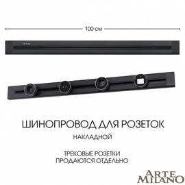 Накладной шинопровод Arte Milano Am-track-sockets 382301TO/100 Black