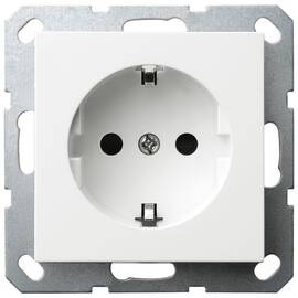 Розетка SHUKO Jasmart с защитными шторками 16A 250V 2P+T белый глянцевый G5501W