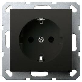 Розетка SHUKO Jasmart с защитными шторками 16A 250V 2P+T черный матовый (soft touch) G5501PB
