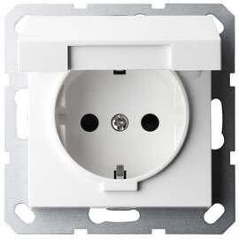 Розетка SHUKO Jasmart с крышкой с защитными шторками 16A 250V 2P+T белый глянцевый G5505W