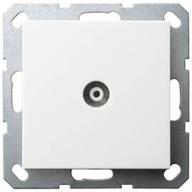 Розетка TV Jasmart проходная с накладкой белый глянцевый G6002W