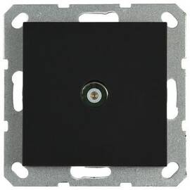 Розетка TV Jasmart проходная с накладкой черный матовый (soft touch) G6002PB