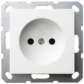 Розетка без заземления Jasmart с защитными шторками 16A 250V 2P белый глянцевый G5503W