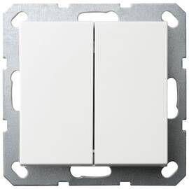 Выключатель двухклавишный Jasmart с накладкой 10A 250V белый глянцевый G3023W
