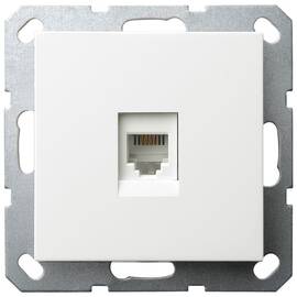 Интернет розетка Jasmart разъем RJ45 с накладкой белый глянцевый G6105W