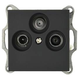 Розетка Jasmart TV-FM-SAT проходная W с накладкой черный матовый (soft touch) G6207PB