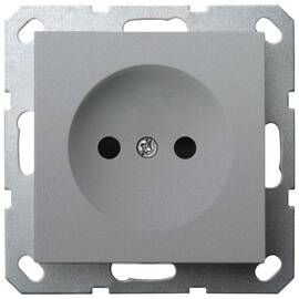 Розетка Jasmart без заземления цвет алюминий с защитными шторками (2P) 16A 250V G5503S