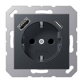 Розетка 2K+З USB Typ AC Jung A1520-15CAANM